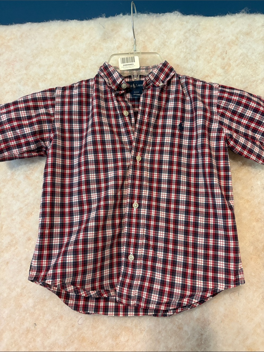 Polo by Ralph Lauren Red, Navy & White Plaid Button-Down Shirt
